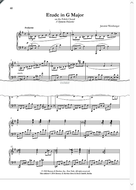 etude in g major klavier solo jaromir weinberger