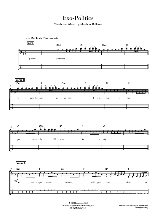 exo politics bass tab muse