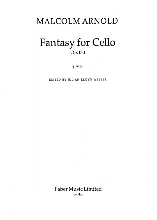 fantasy for cello op.130 solo 1 st. malcolm arnold