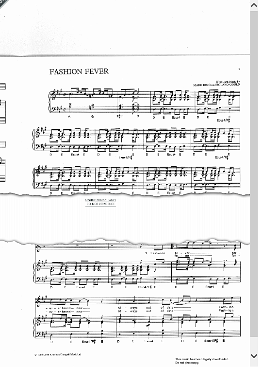 fashion fever klavier gesang & gitarre level 42