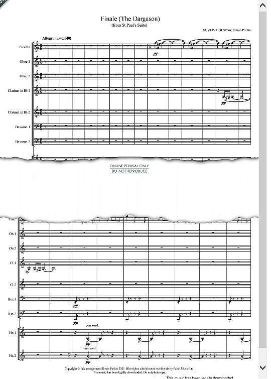 finale the dargason from st paul s suite  instrumental parts gustav holst