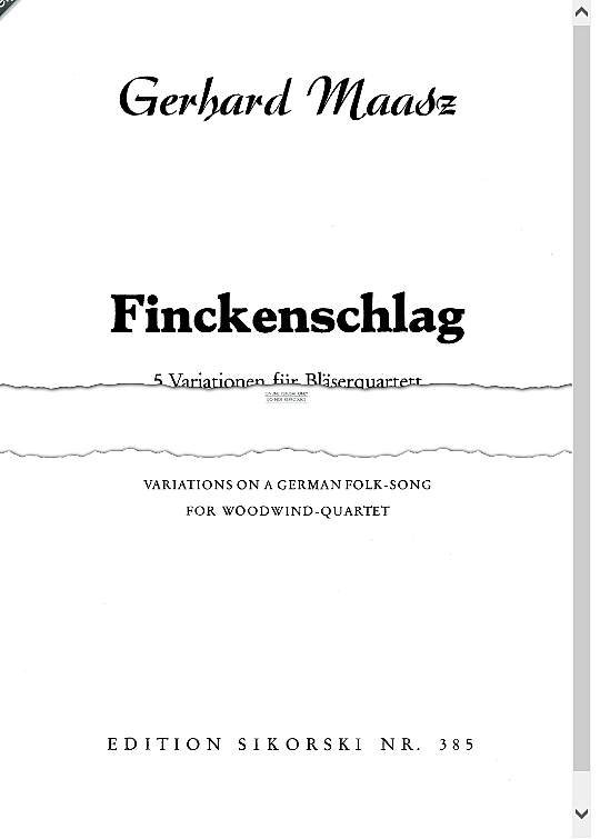 finckenschlag instrumental parts gerhard maasz