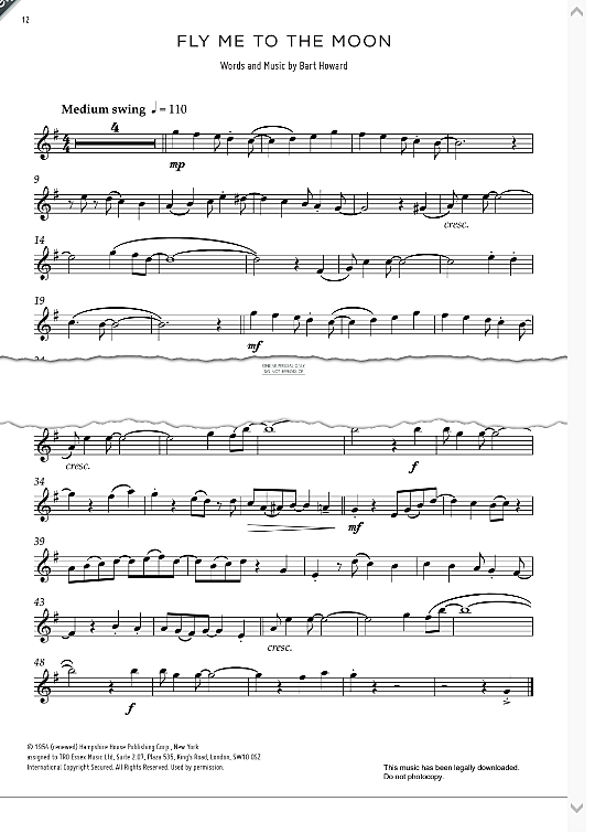 Fly Me To The Moon In Other Words Klavier & Melodieinstr. - PDF Noten ...