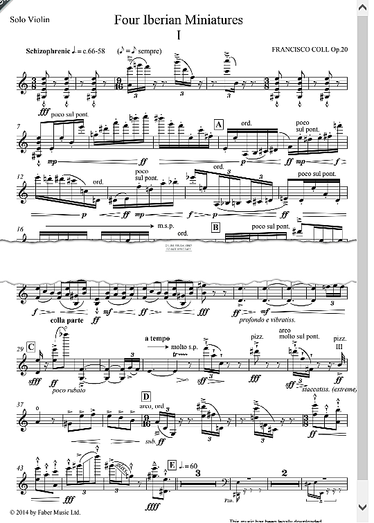 four iberian miniatures klavier & melodieinstr. francisco coll