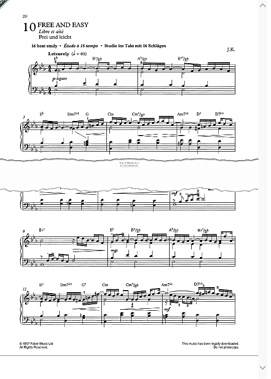 free and easy klavier solo john kember