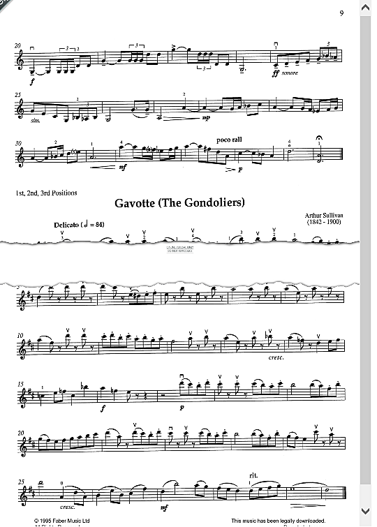 gavotte from the gondoliers  klavier & melodieinstr. arthur s. sullivan