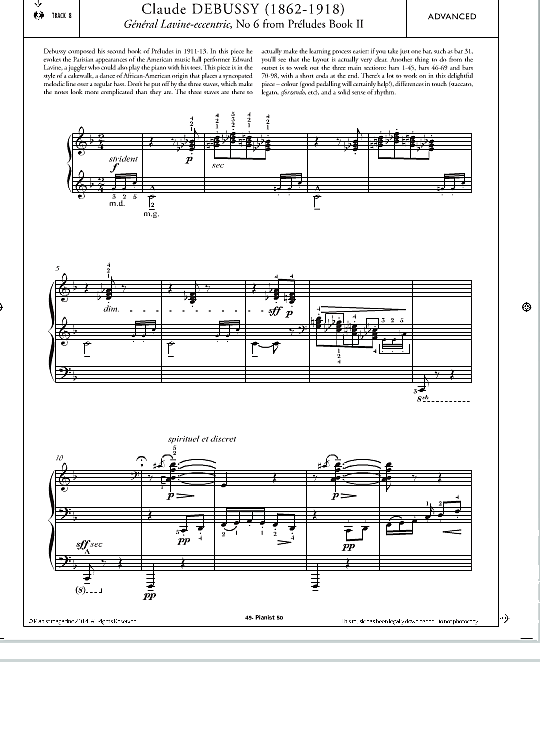 general lavine eccentric, no.6 from preludes book ii klavier solo claude debussy