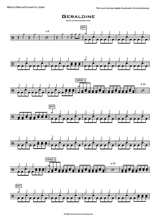 geraldine schlagzeug chart glasvegas