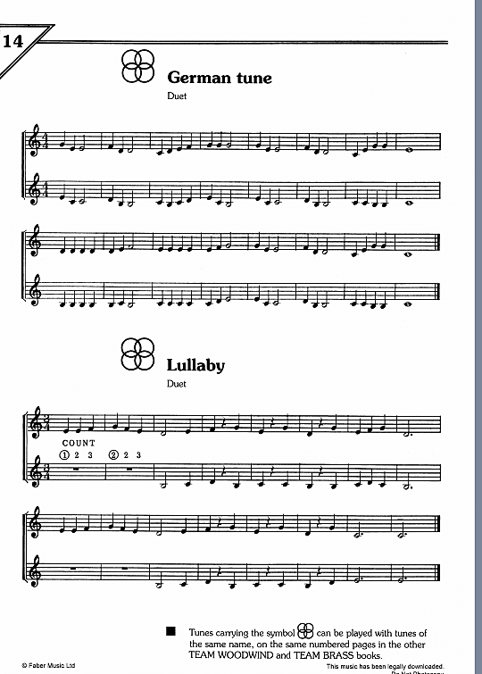 german tune/lullaby duett 2 st. traditional