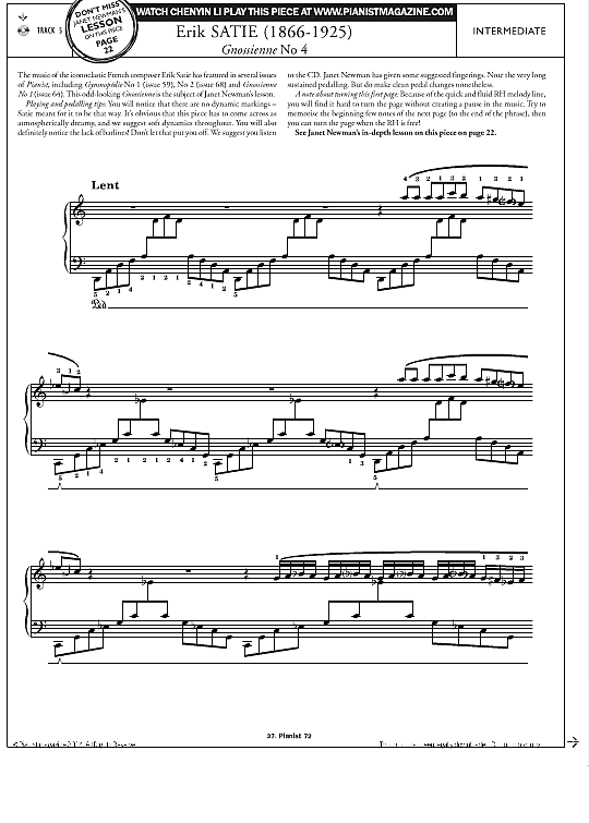 gnossienne no.4 klavier solo erik satie