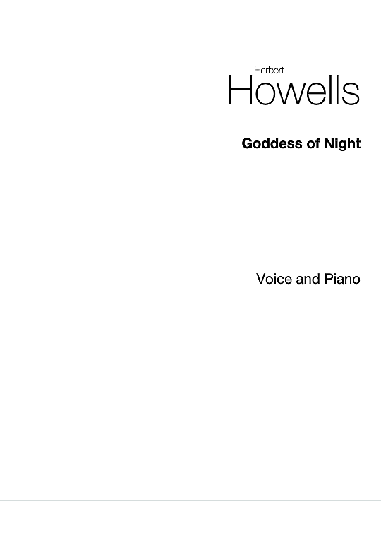 goddess of night klavier & gesang herbert howells