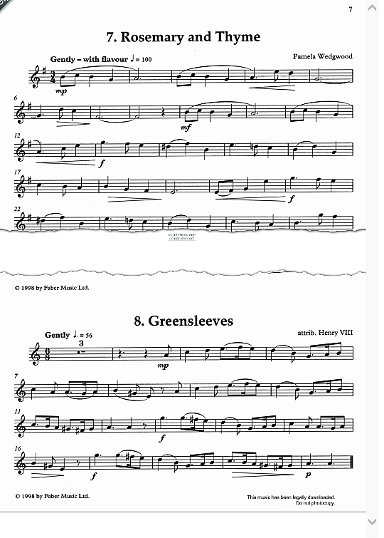 greensleeves klavier & melodieinstr. traditional