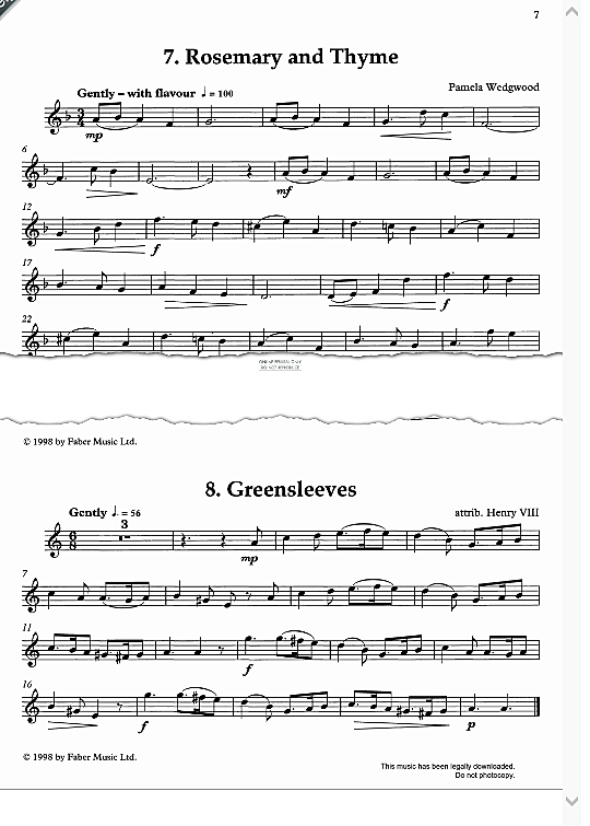 greensleeves klavier & melodieinstr. traditional