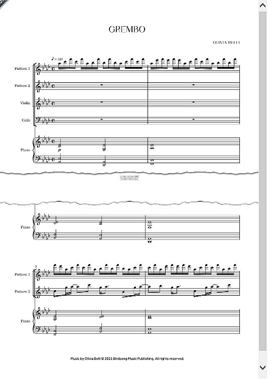grembo trio klavier & 2 st. olivia belli