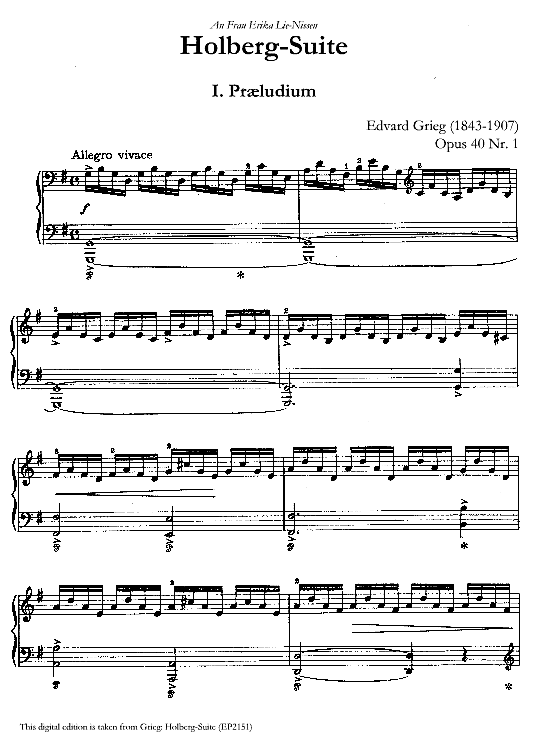 holberg suite op.40, no.1 praeludium klavier solo edvard grieg