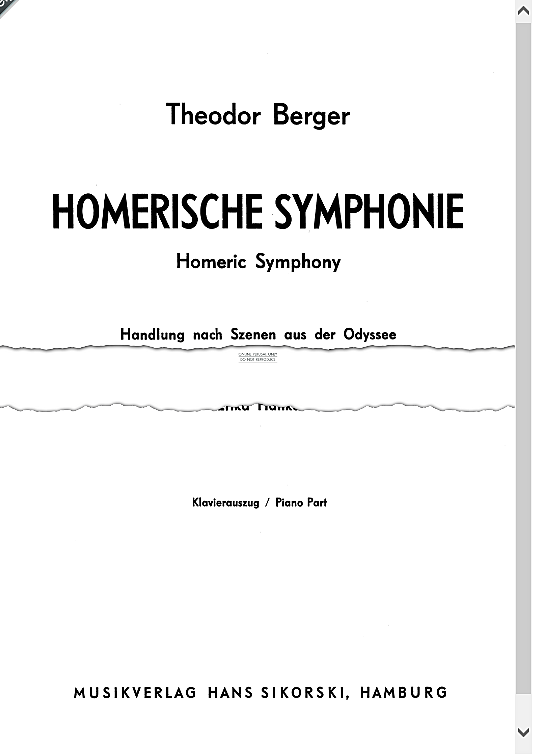 homerische sinfonie homeric symphony orchester theodor berger