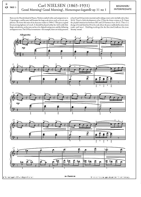humoresque bagatelle op.11 no.1 klavier solo francis neilson