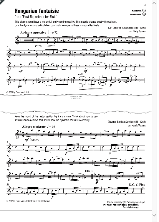 hungarian fantaisie from first repertoire for flute  klavier & melodieinstr. karl joachim andersen