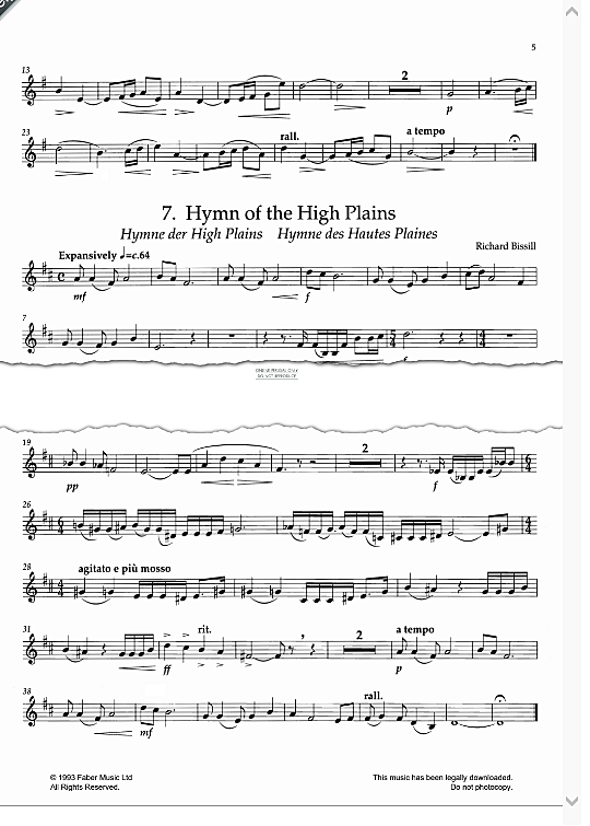 hymn of the high plains klavier & melodieinstr. richard bissill