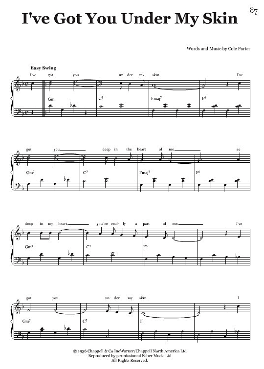 i ve got you under my skin klavier gesang & gitarre cole porter