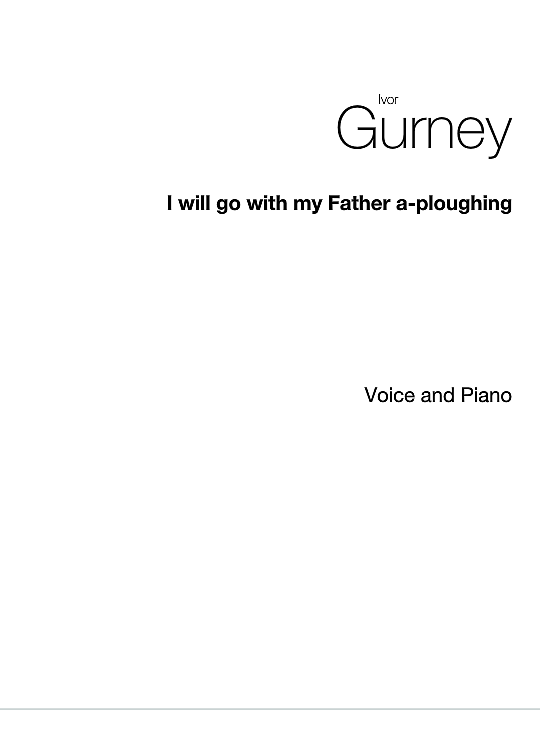 i will go with my father a ploughing klavier & gesang ivor gurney