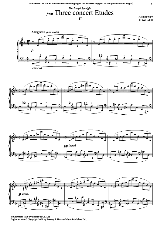 ii from three concert etudes klavier solo alec rowley
