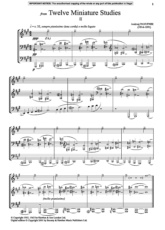 ii from twelve miniature studies klavier solo andrzej panufnik