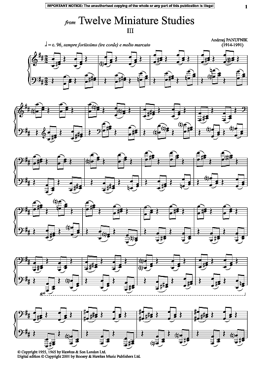 iii from twelve miniature studies klavier solo andrzej panufnik