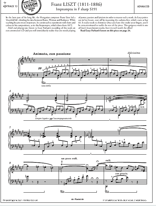 impromptu in f sharp s191 klavier solo franz liszt