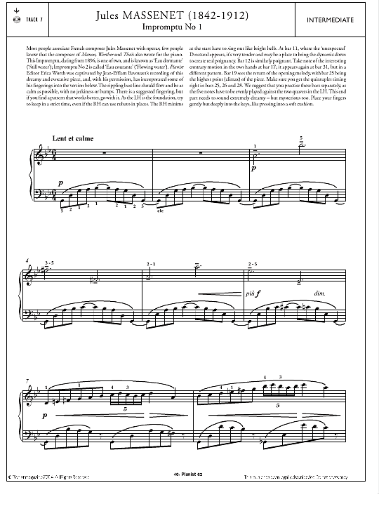 impromptu no.1 klavier solo jules massenet