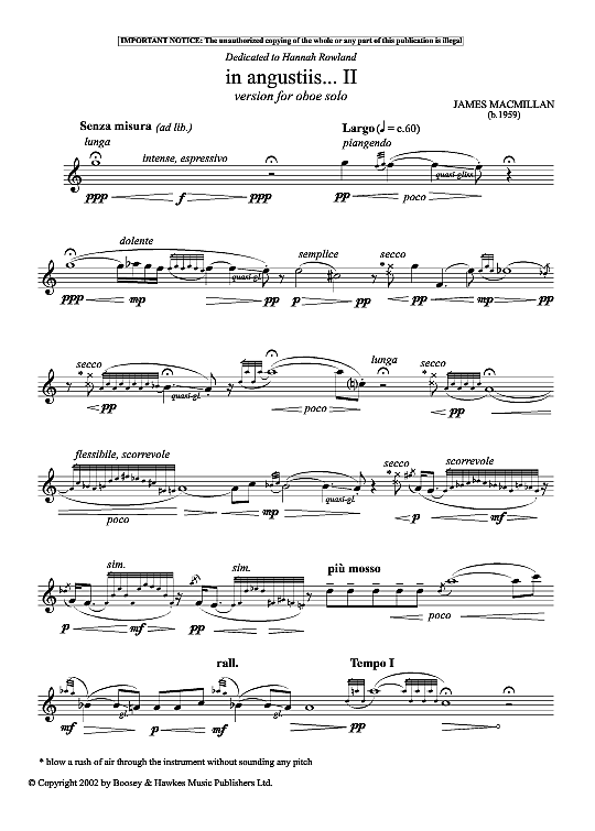 in angustiis ... ii solo 1 st. james macmillan