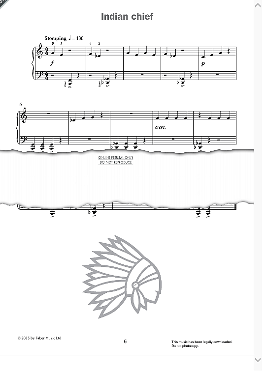 indian chief from improve your sight reading! a piece a week piano grade 2  klavier solo paul harris