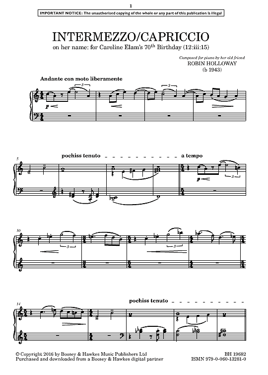 intermezzo/capriccio klavier solo robin holloway