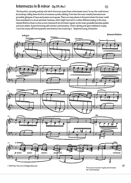 intermezzo op.119 no.1 klavier solo johannes brahms