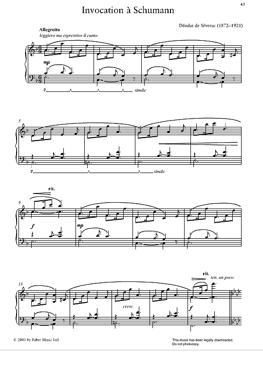 invocation a schumann klavier solo deodat de severac