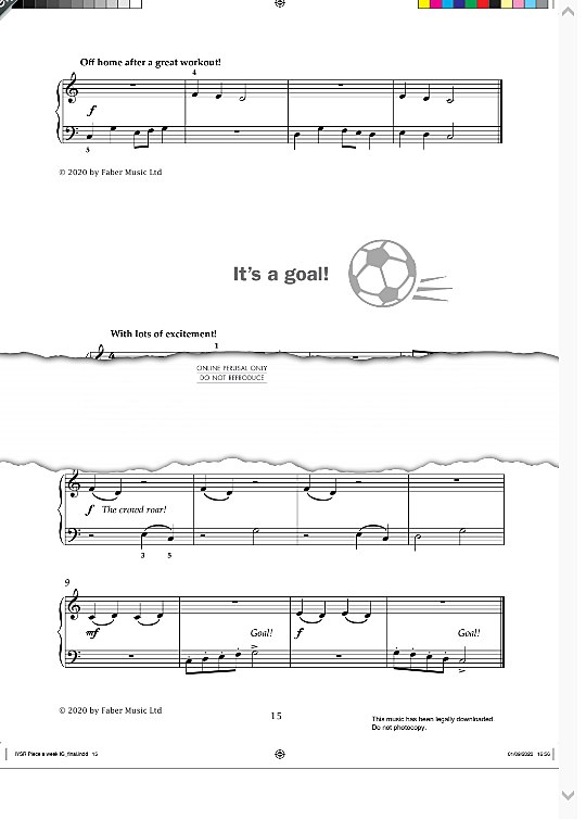 it s a goal! from improve your sight reading! a piece a week piano initial  klavier solo paul harris