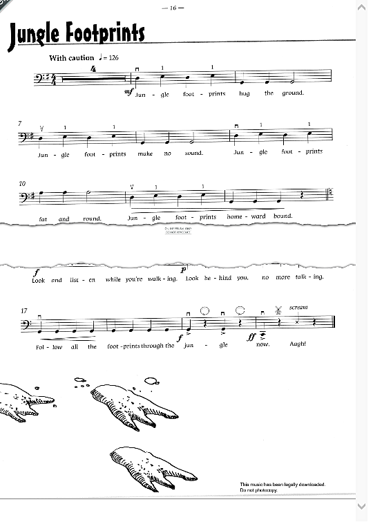 jungle footprints klavier & melodieinstr. pam wedgwood