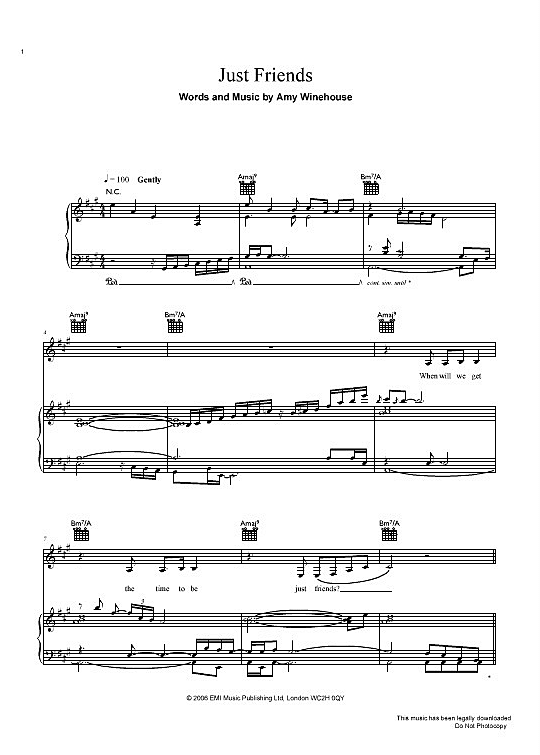 just friends klavier einfach amy winehouse