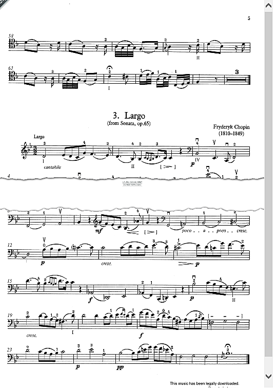 largo from sonata, op.65  klavier & melodieinstr. frederic chopin
