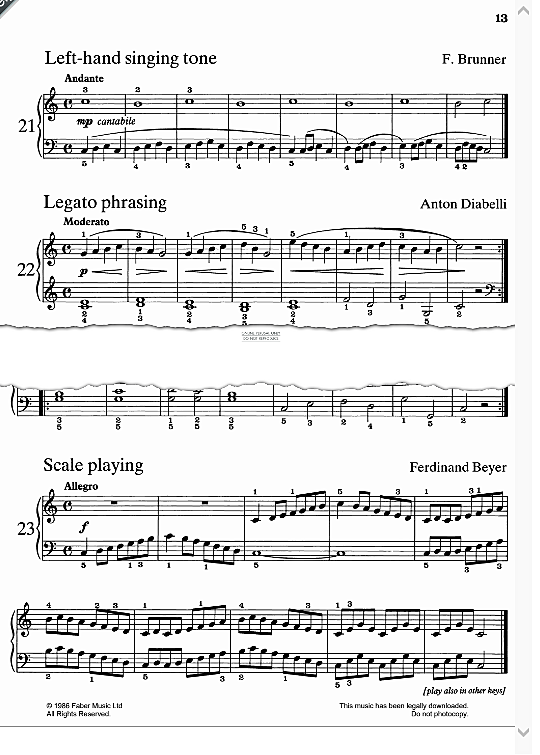 legato phrasing klavier solo anton diabelli