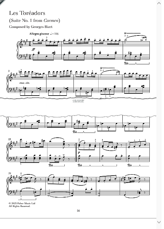les toreadors suite no. 1 from carmen  klavier solo georges bizet