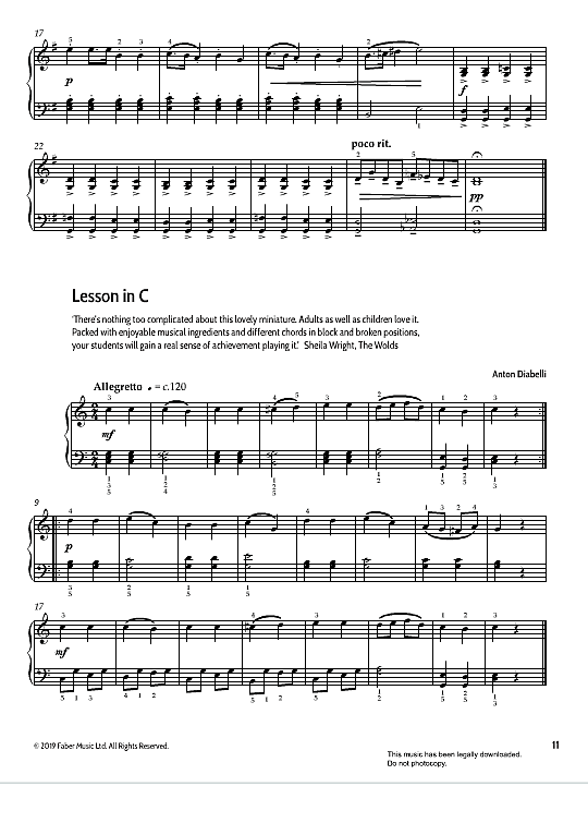 lesson in c klavier solo anton diabelli