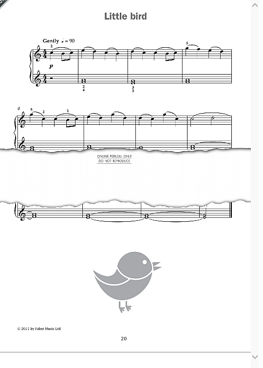 little bird from improve your sight reading! a piece a week piano grade 1  klavier solo german traditional