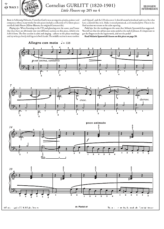 little flowers, op.205 no.4 klavier solo cornelius gurlitt