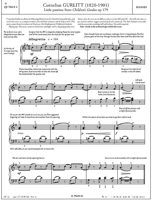 little pastime from children s garden op.179 klavier solo cornelius gurlitt