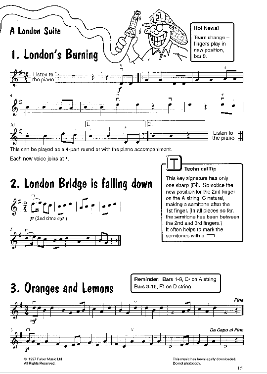 london s burning/london bridge is falling down/oranges and lemons klavier & melodieinstr. traditional