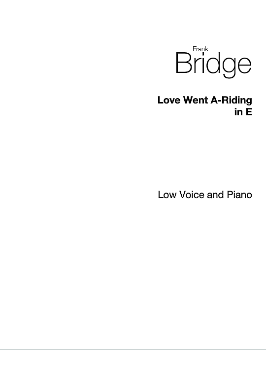 love went a riding klavier & gesang frank bridge