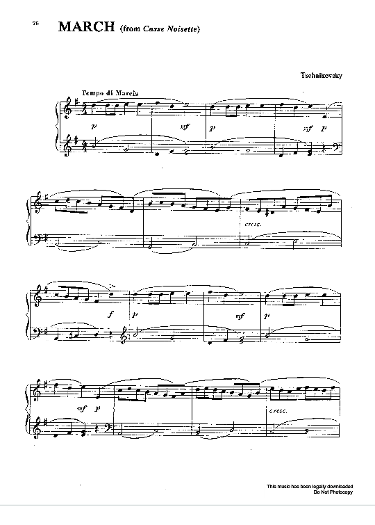march from casse noisette klavier solo pyotr ilyich tchaikovsky