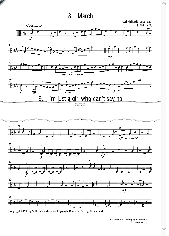 march klavier & melodieinstr. carl philipp emanuel bach