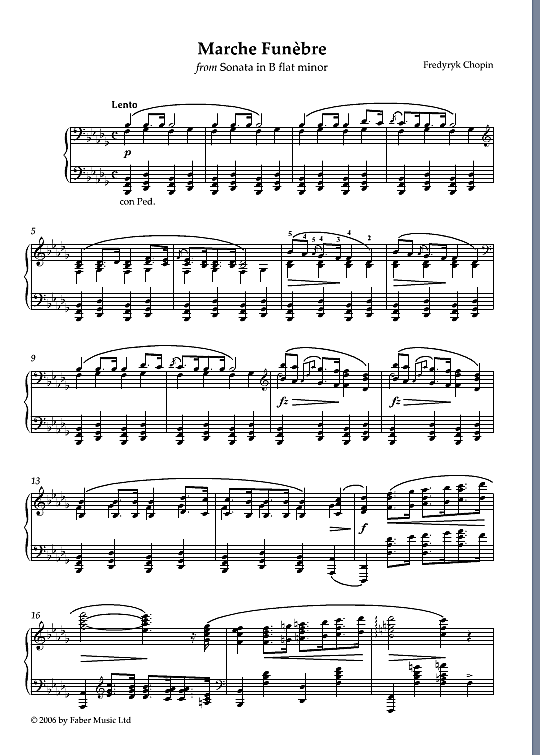 marche funebre from sonata in b flat minor klavier solo frederic chopin